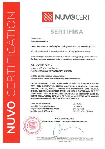 ISO 22301:2012 — Business Continuity Management System