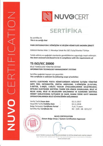 TS ISO/IEC 20000-1 — Information Technology Service Management System